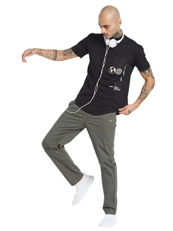 Octave Round Neck Pocket Detail Cotton T-Shirt