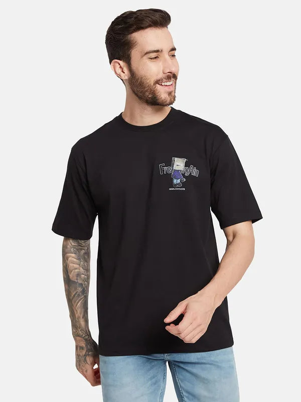 Octave Graphic Printed Round Neck Cotton T-Shirt