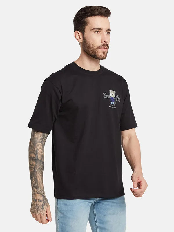 Octave Graphic Printed Round Neck Cotton T-Shirt