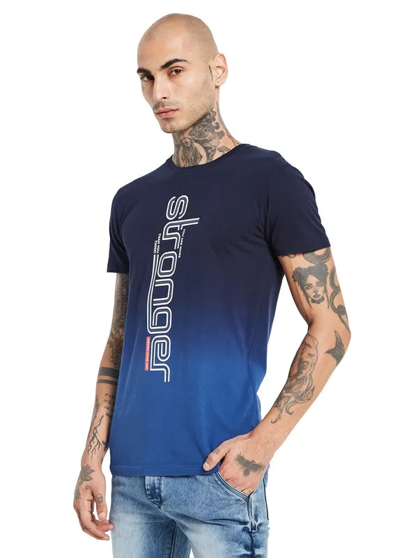 Octave Typography Printed Round Neck Cotton T-Shirt