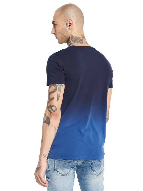 Octave Typography Printed Round Neck Cotton T-Shirt