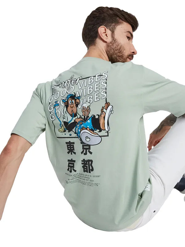 Octave Men Typography Printed Round Neck T-Shirt