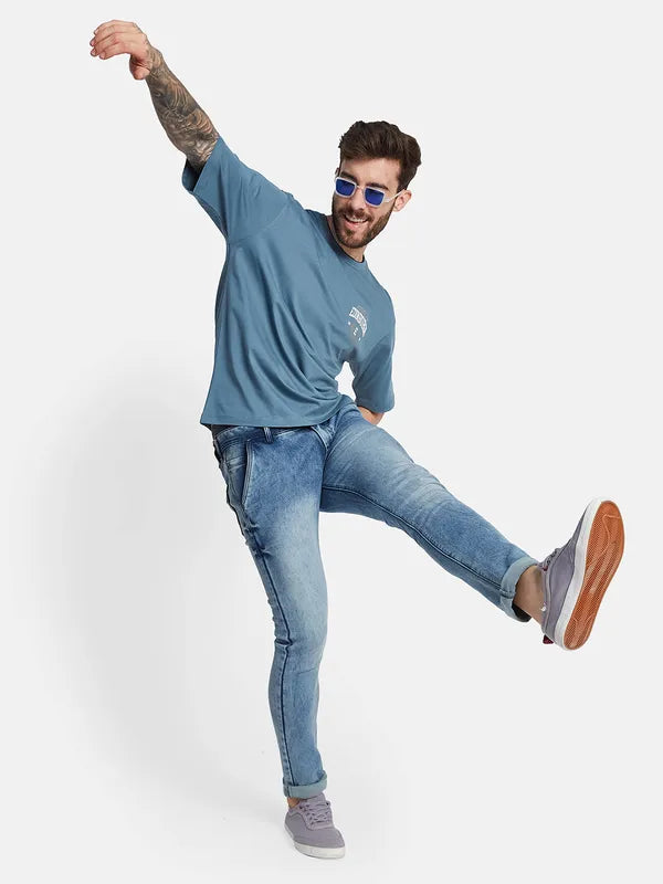 Octave Round Neck Short Sleeves Printed Cotton T-Shirt