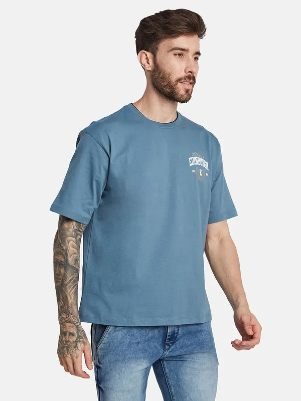 Octave Round Neck Short Sleeves Printed Cotton T-Shirt