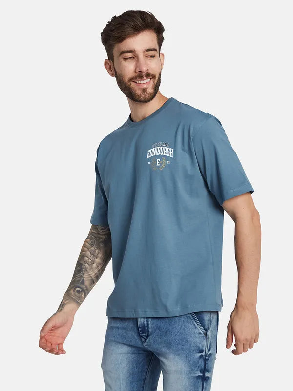 Octave Round Neck Short Sleeves Printed Cotton T-Shirt