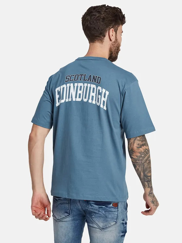 Octave Round Neck Short Sleeves Printed Cotton T-Shirt