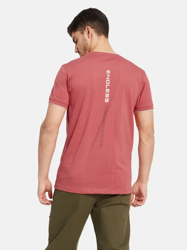 Mock Rib Printed T-Shirt