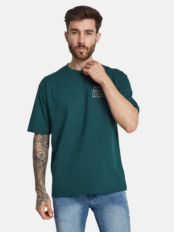 Octave Round Neck Typography Cotton T-Shirt