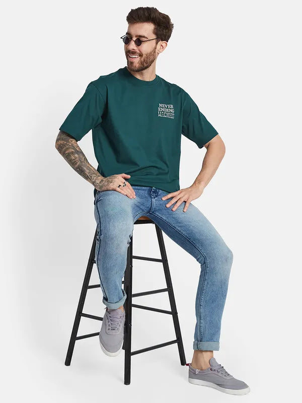 Octave Round Neck Typography Cotton T-Shirt