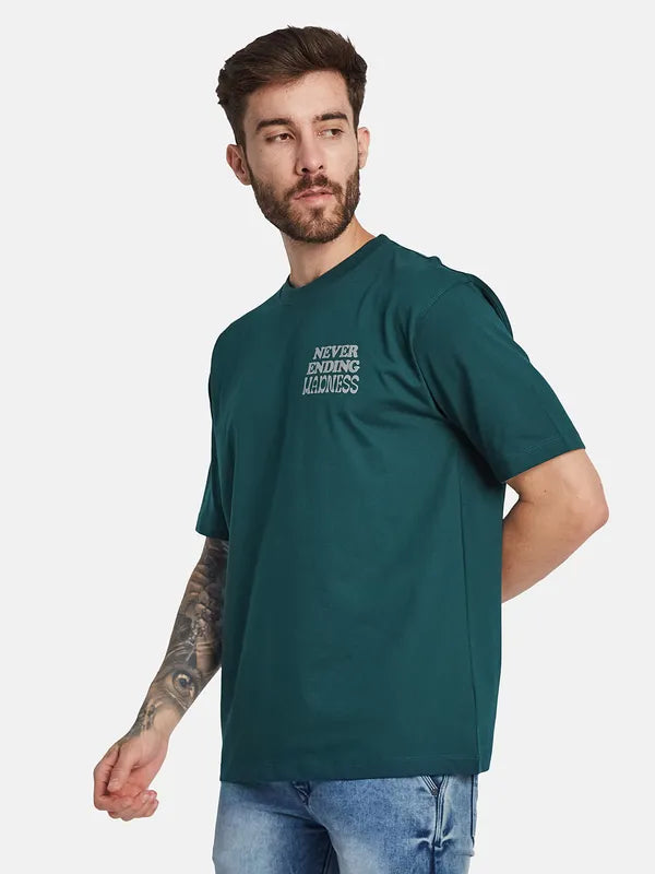 Octave Round Neck Typography Cotton T-Shirt