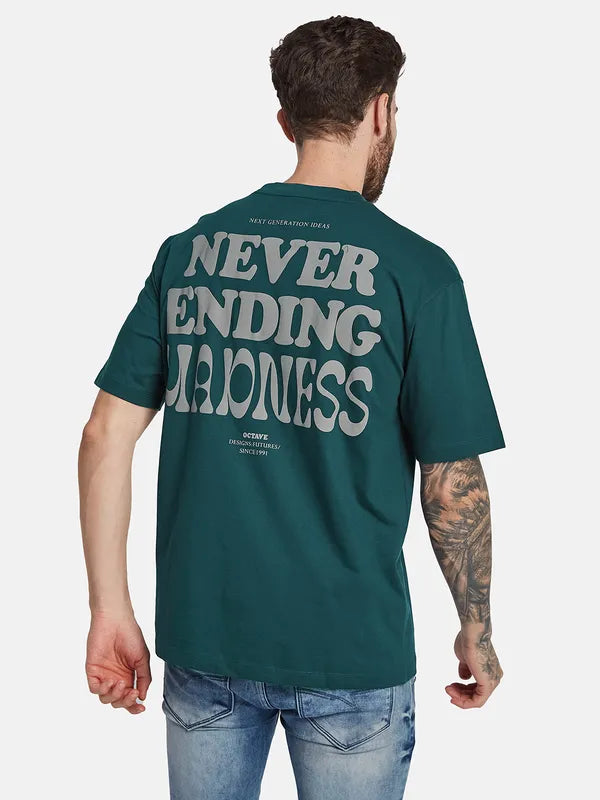 Octave Round Neck Typography Cotton T-Shirt