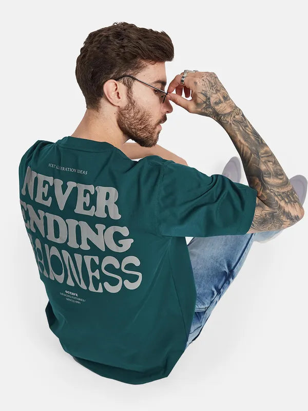 Octave Round Neck Typography Cotton T-Shirt