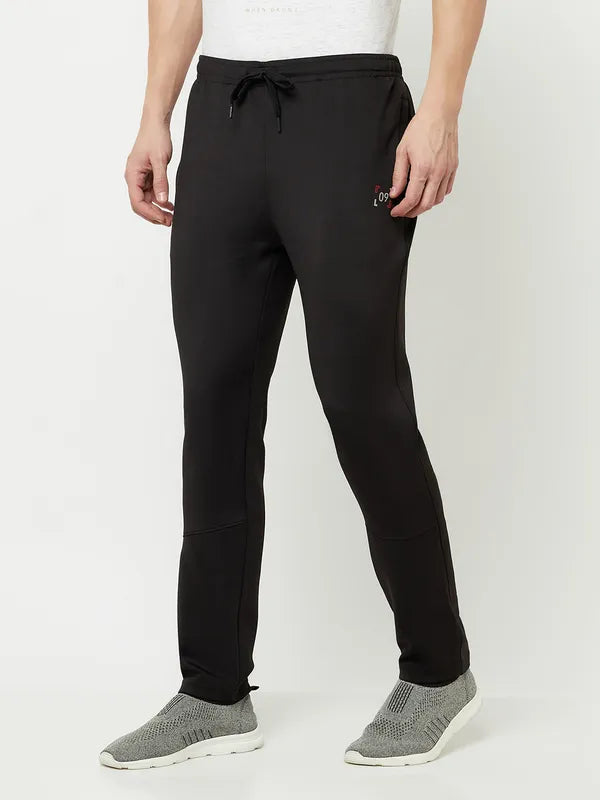 Octave Men Black Solid Cotton Track Pants