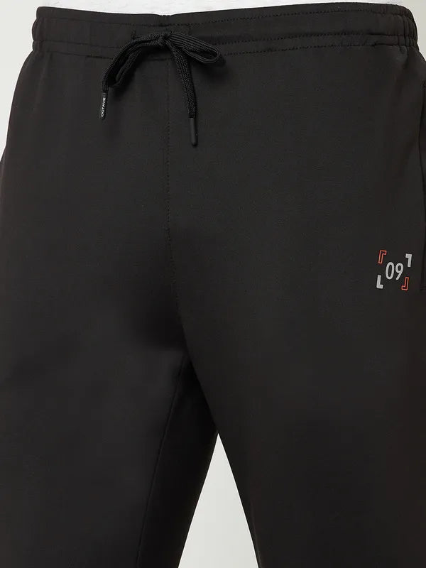 Octave Men Black Solid Cotton Track Pants
