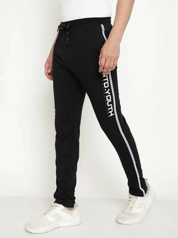 Octave Men Typography Printed Cotton Track Pants