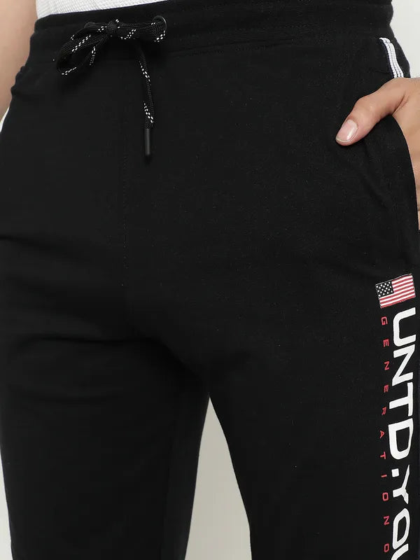 Octave Men Typography Printed Cotton Track Pants