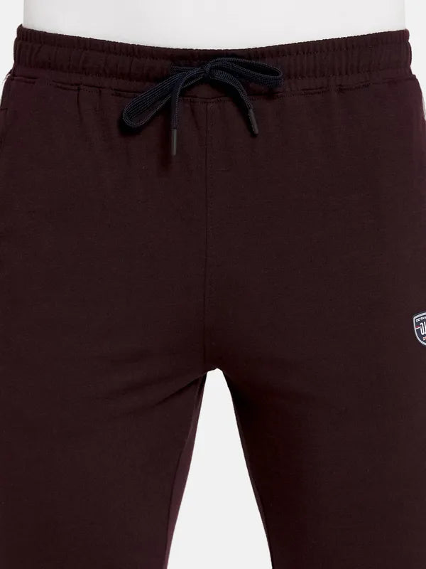 Men Wine Melange Trackpant