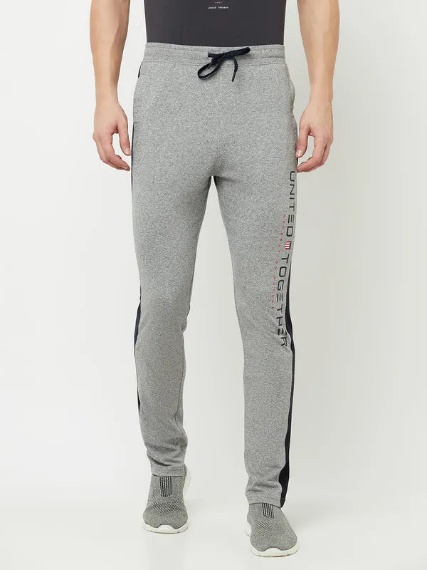 Octave Men Grey Solid Cotton Track Pants