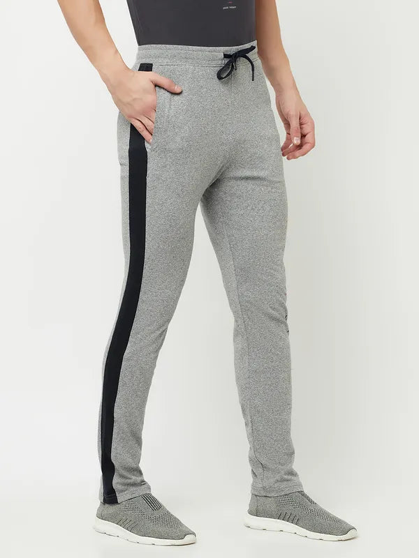 Octave Men Grey Solid Cotton Track Pants
