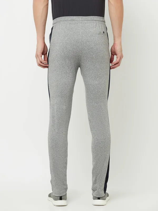 Octave Men Grey Solid Cotton Track Pants
