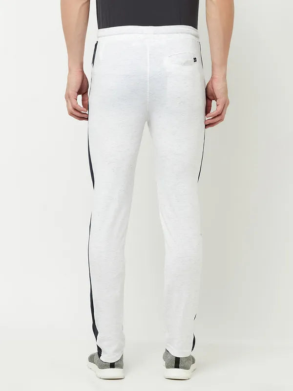 Octave Men White Solid Cotton Track Pants