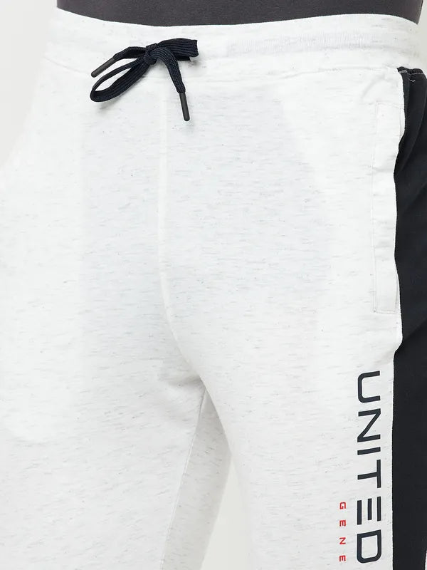 Octave Men White Solid Cotton Track Pants