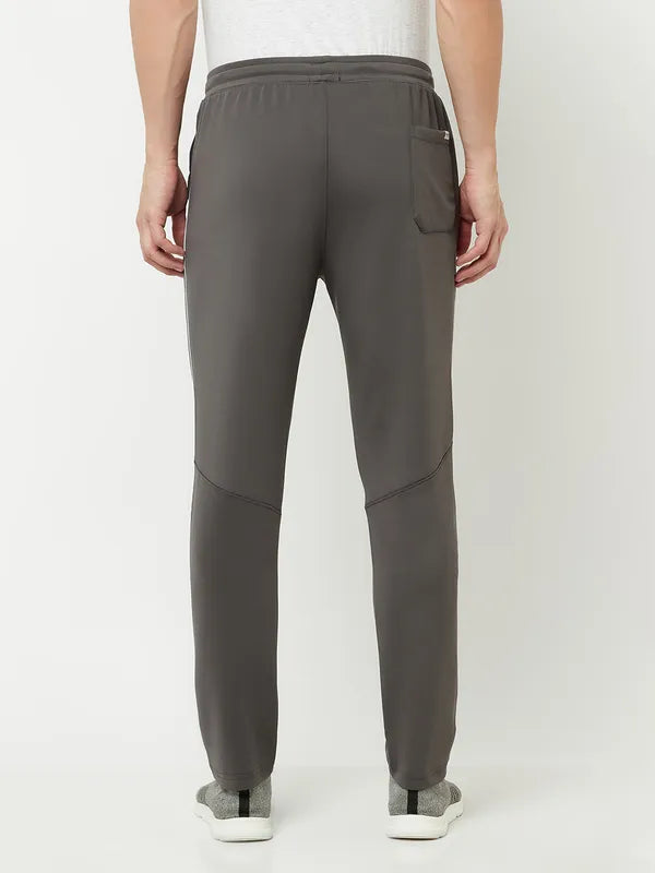 Octave Men Grey Solid Cotton Track Pants