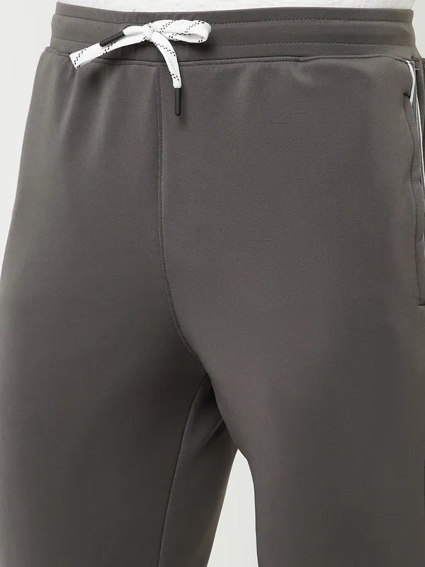Octave Men Grey Solid Cotton Track Pants