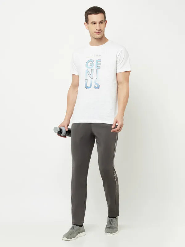 Octave Men Grey Solid Cotton Track Pants