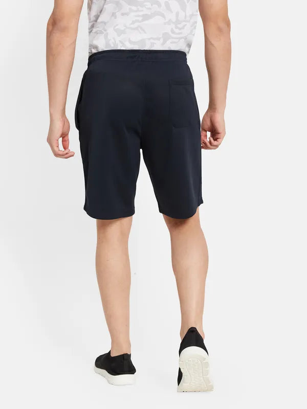 Regular Fit Shorts With Reflective Typographic Print