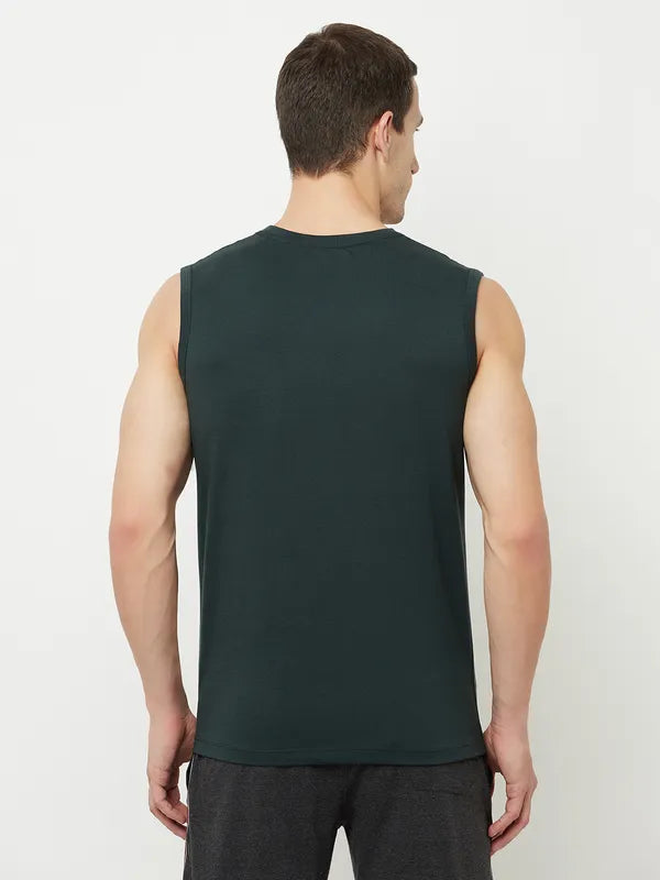 Octave Men Green Typography Printed Applique T-Shirt