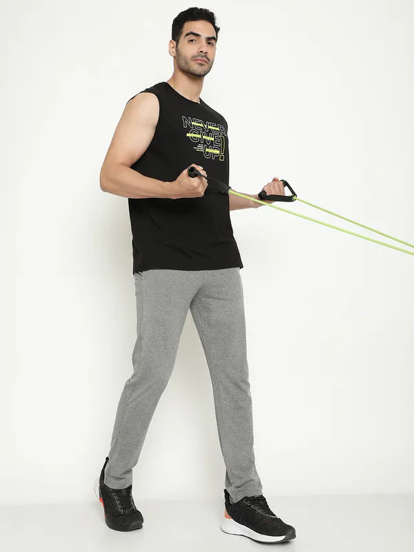 Octave Typography Printed Sleeveless Cotton T-Shirt