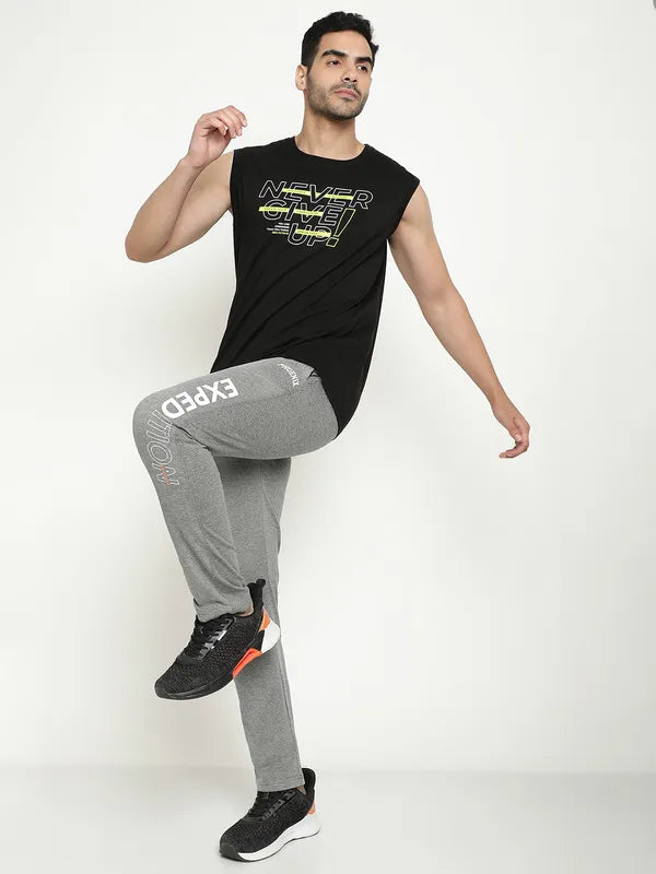 Octave Typography Printed Sleeveless Cotton T-Shirt