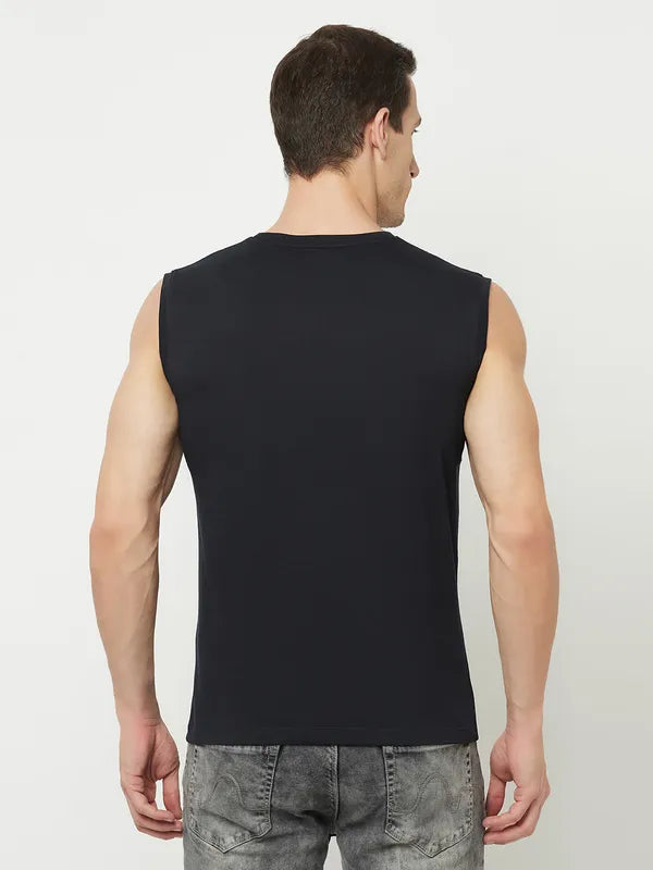 Octave Men Green Raisin Black Striped T-Shirt