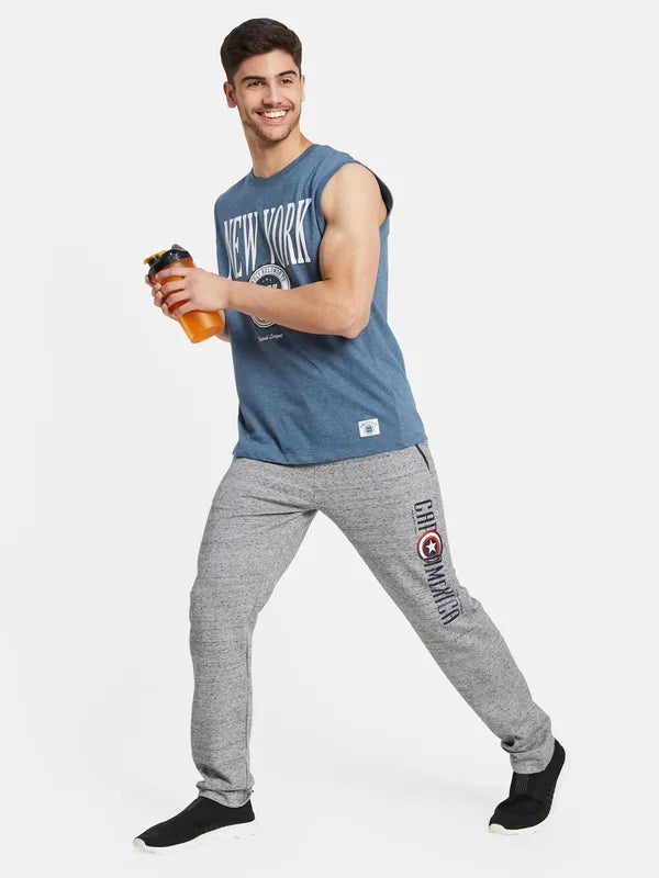 Typographic Print Sleeveless T-Shirt