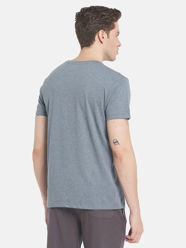Men Grey Typography Cotton T-Shirt