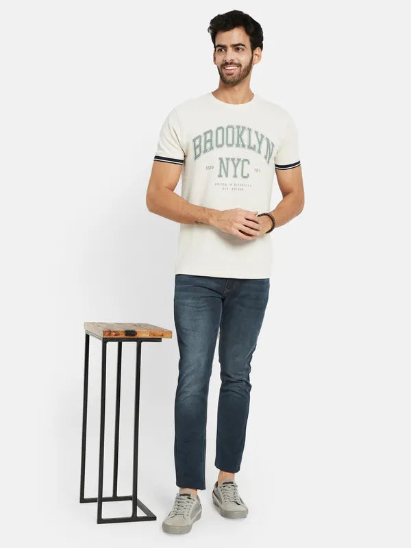 Octave Typography Printed Cotton T-Shirt