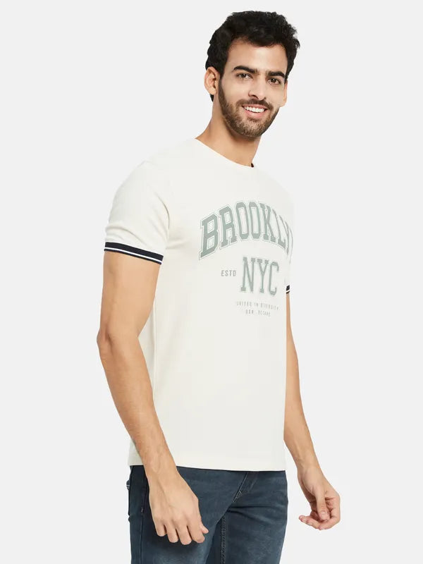 Octave Typography Printed Cotton T-Shirt