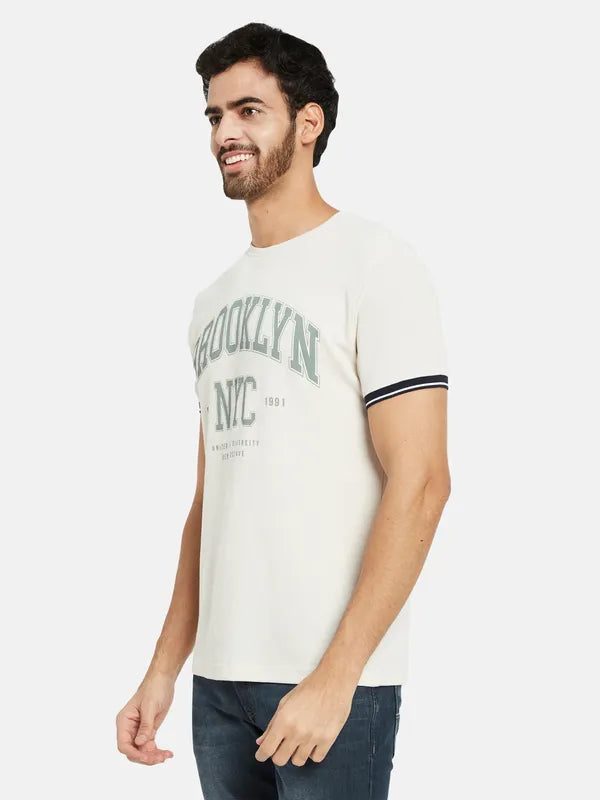 Octave Typography Printed Cotton T-Shirt