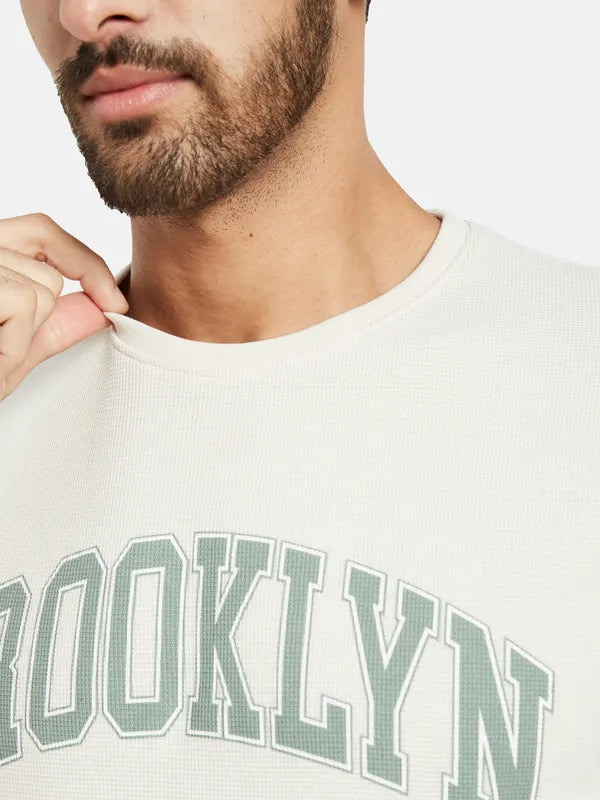 Octave Typography Printed Cotton T-Shirt