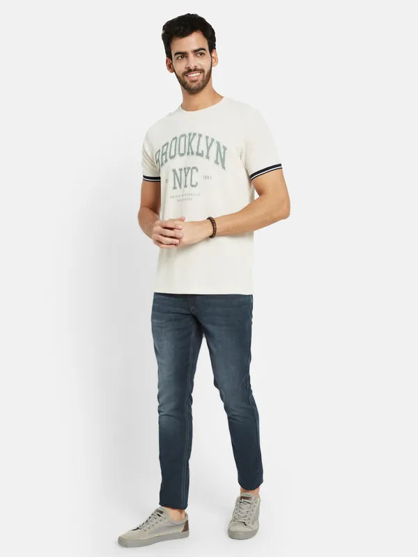 Octave Typography Printed Cotton T-Shirt