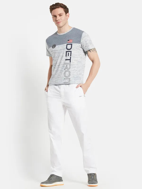 Men Grey Typography Printed Cotton T-Shirt