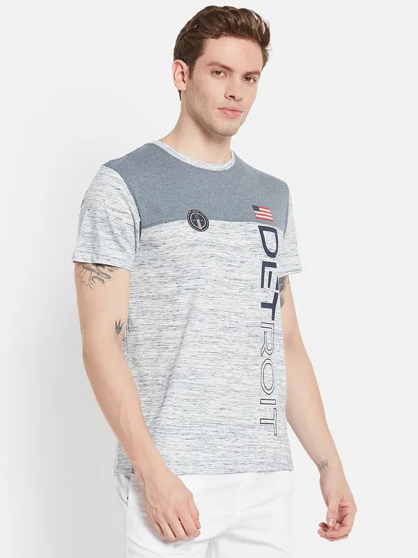 Men Grey Typography Printed Cotton T-Shirt