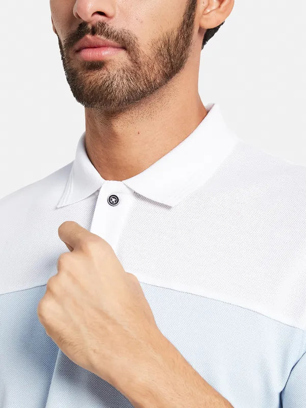 Octave Men Blue V-Neck Pockets T-Shirt