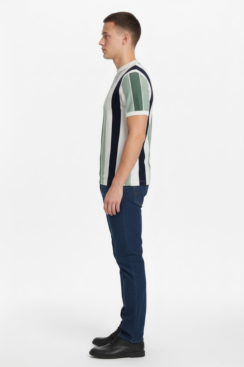 Men Striped Monochrome T-shirt