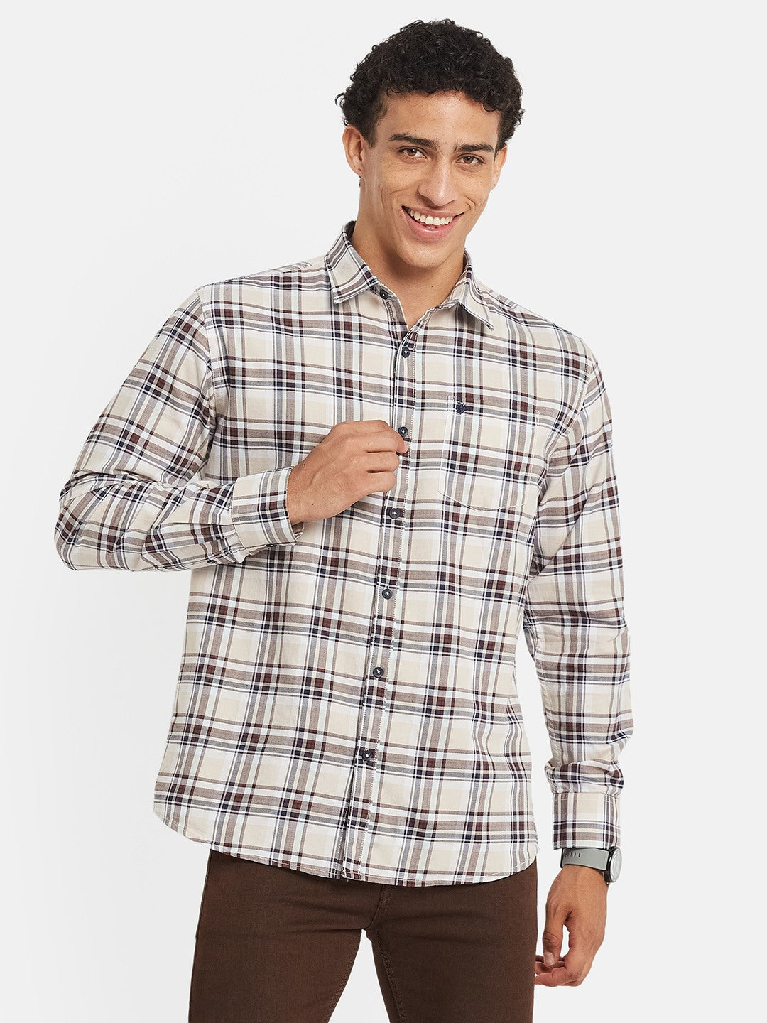 METTLE Checked Long Sleeves Cotton Shirt