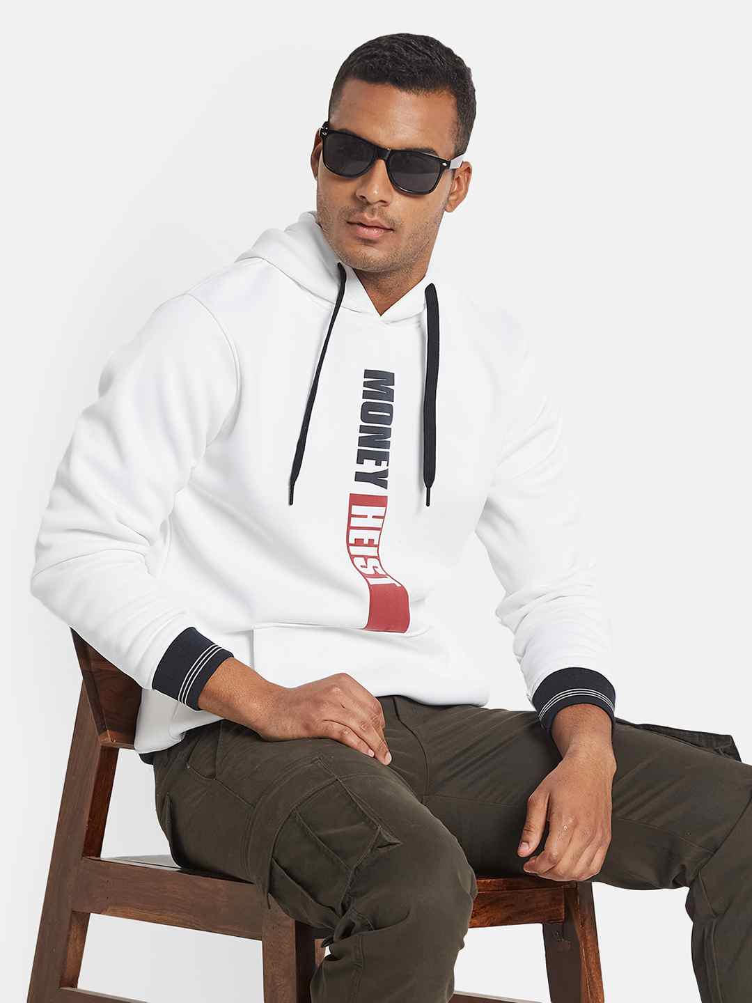 Octave Men Printed Hooded Sweatshirt