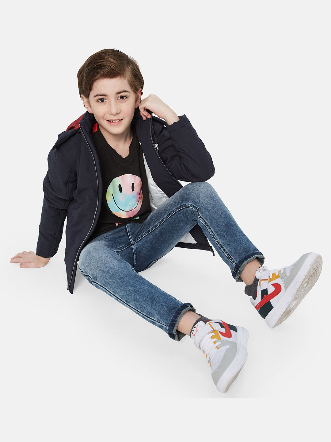 Octave Boys Nasa Printed Hooded Sporty Jacket