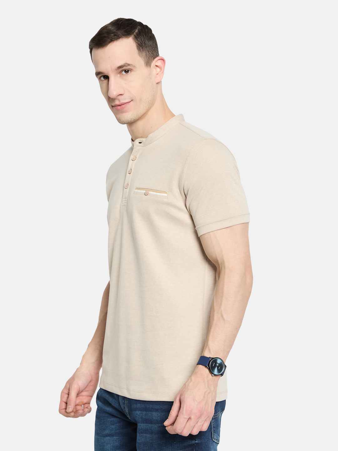 Octave Men Mandarin Collar T-shirt