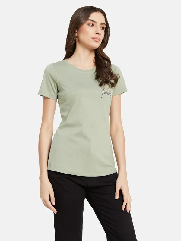 Typographic  Print T-Shirt